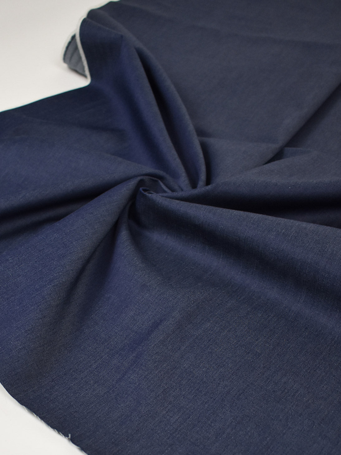 Chambray 100% cotone blu navy