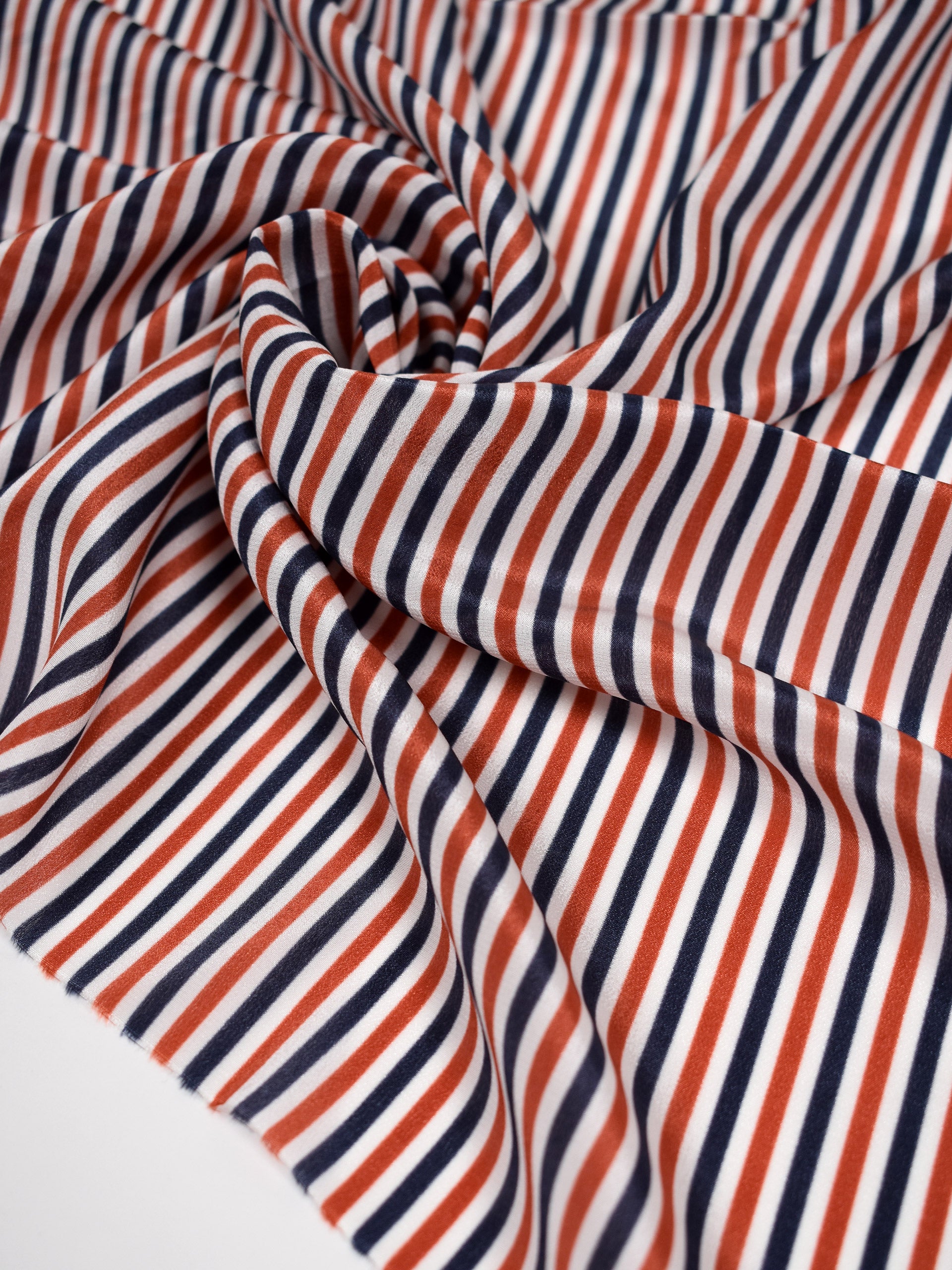 Pure silk crepe striped