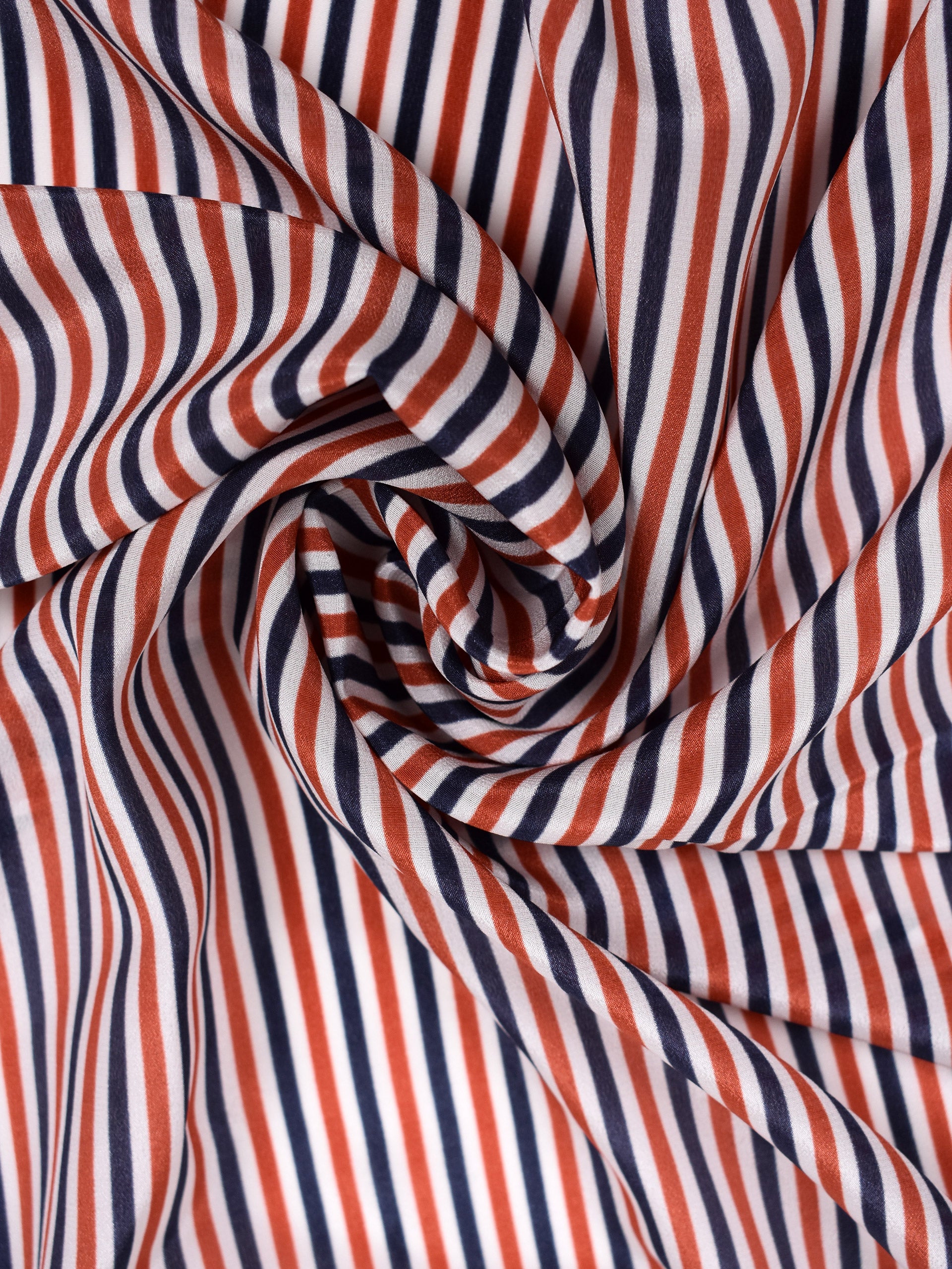 Pure silk crepe striped