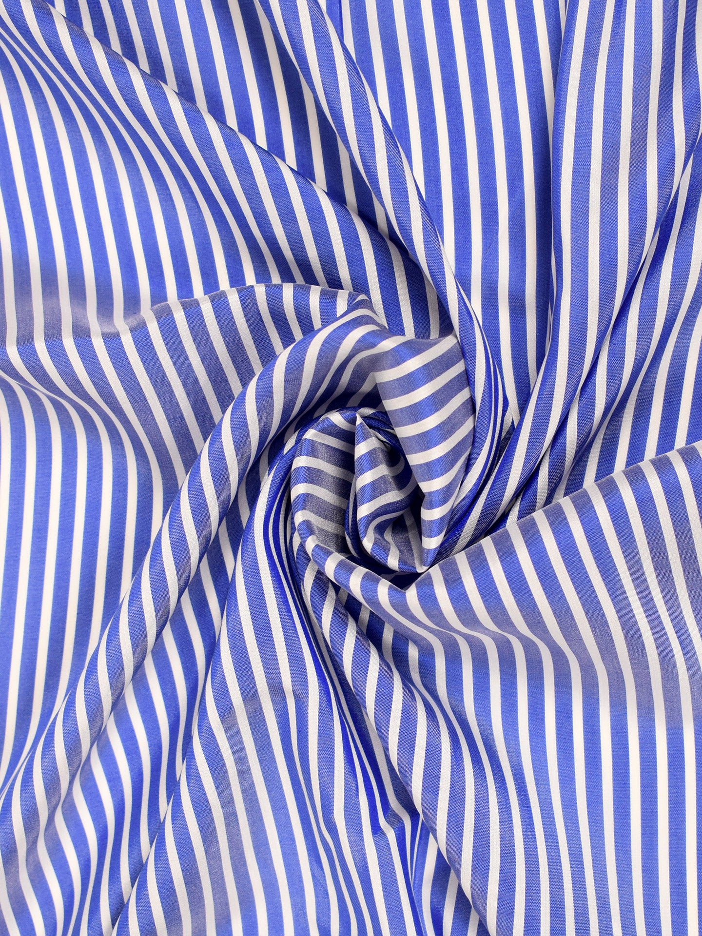 Pure silk crepe with blue stripes