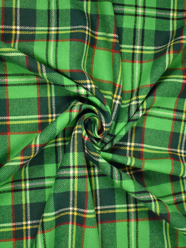 Tartan vert en laine mélangée