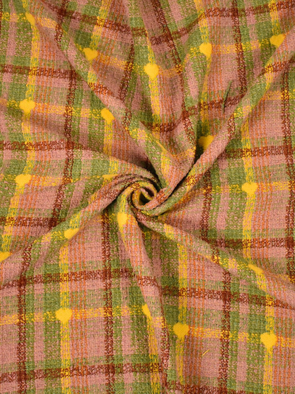 Cuadros tweed Rosa, amarillo y verde