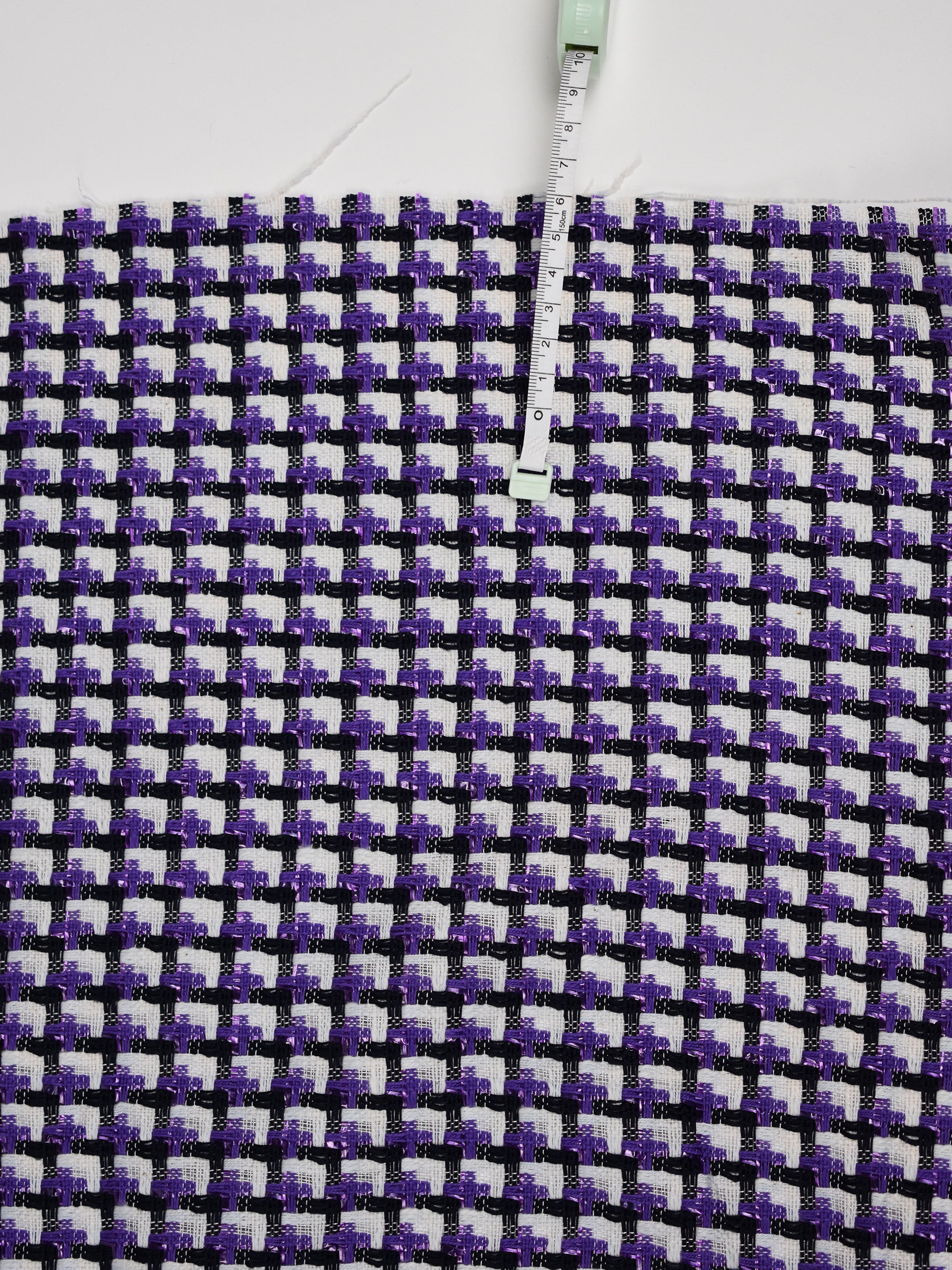 Jacquard misto cotone motivo geometrico viola