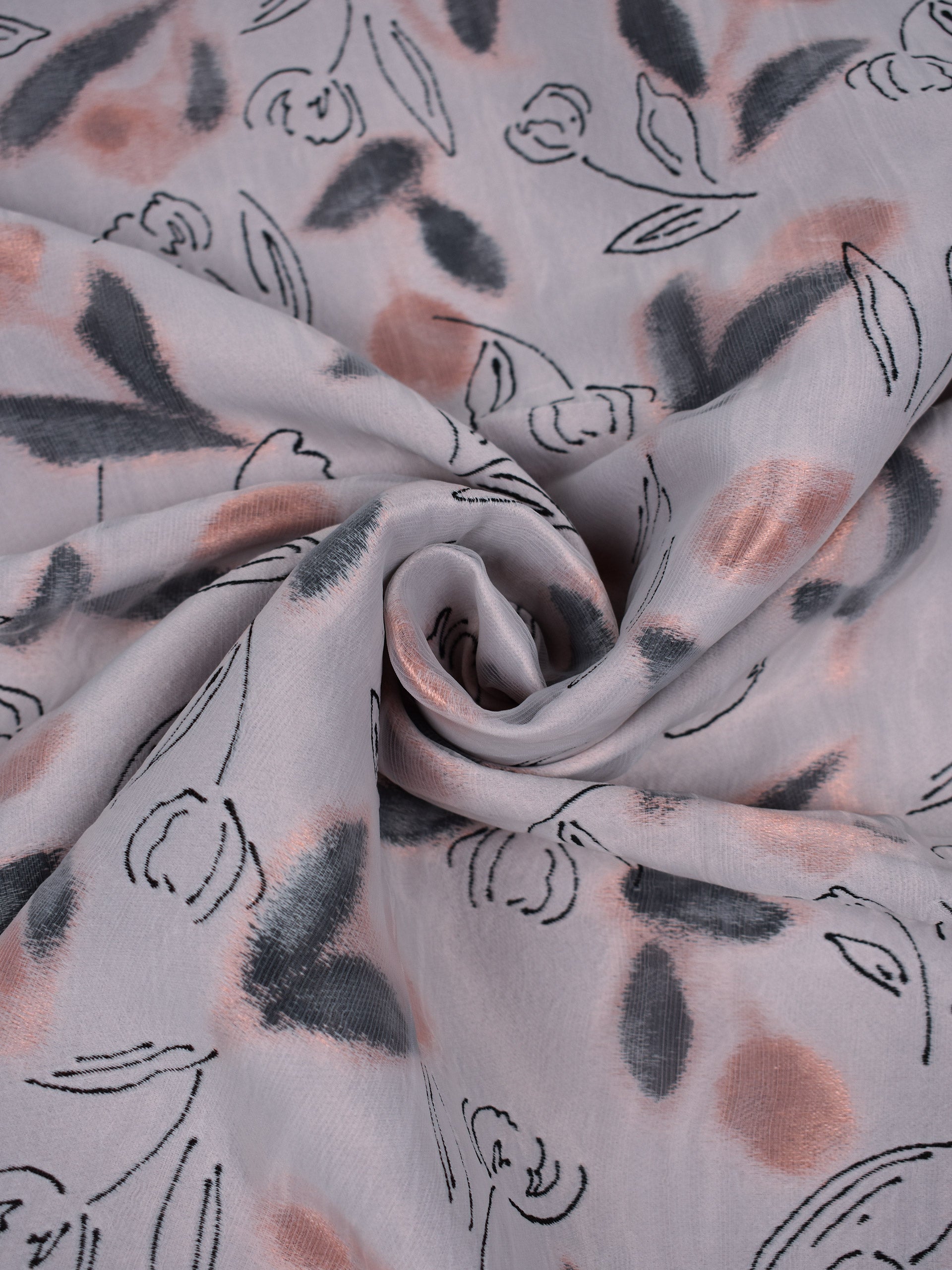 Polyester blend jacquard with rose pattern