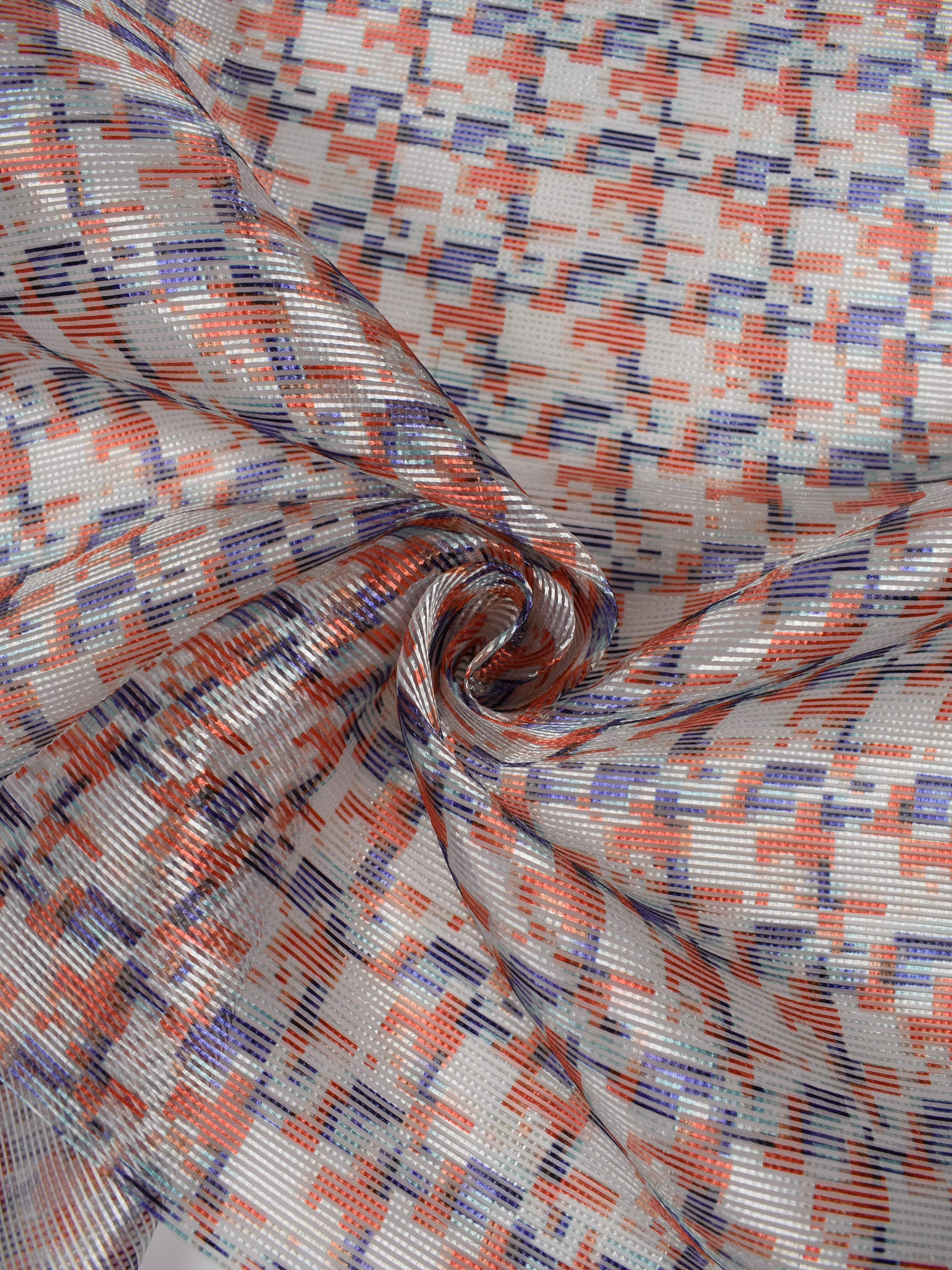 Mehrfarbig gemusterter Polyester-Jacquard