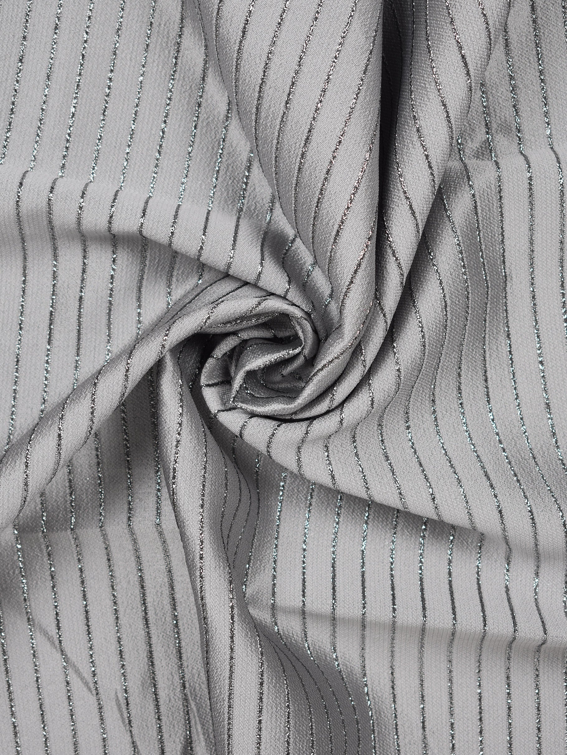 Metallic silver striped jacquard