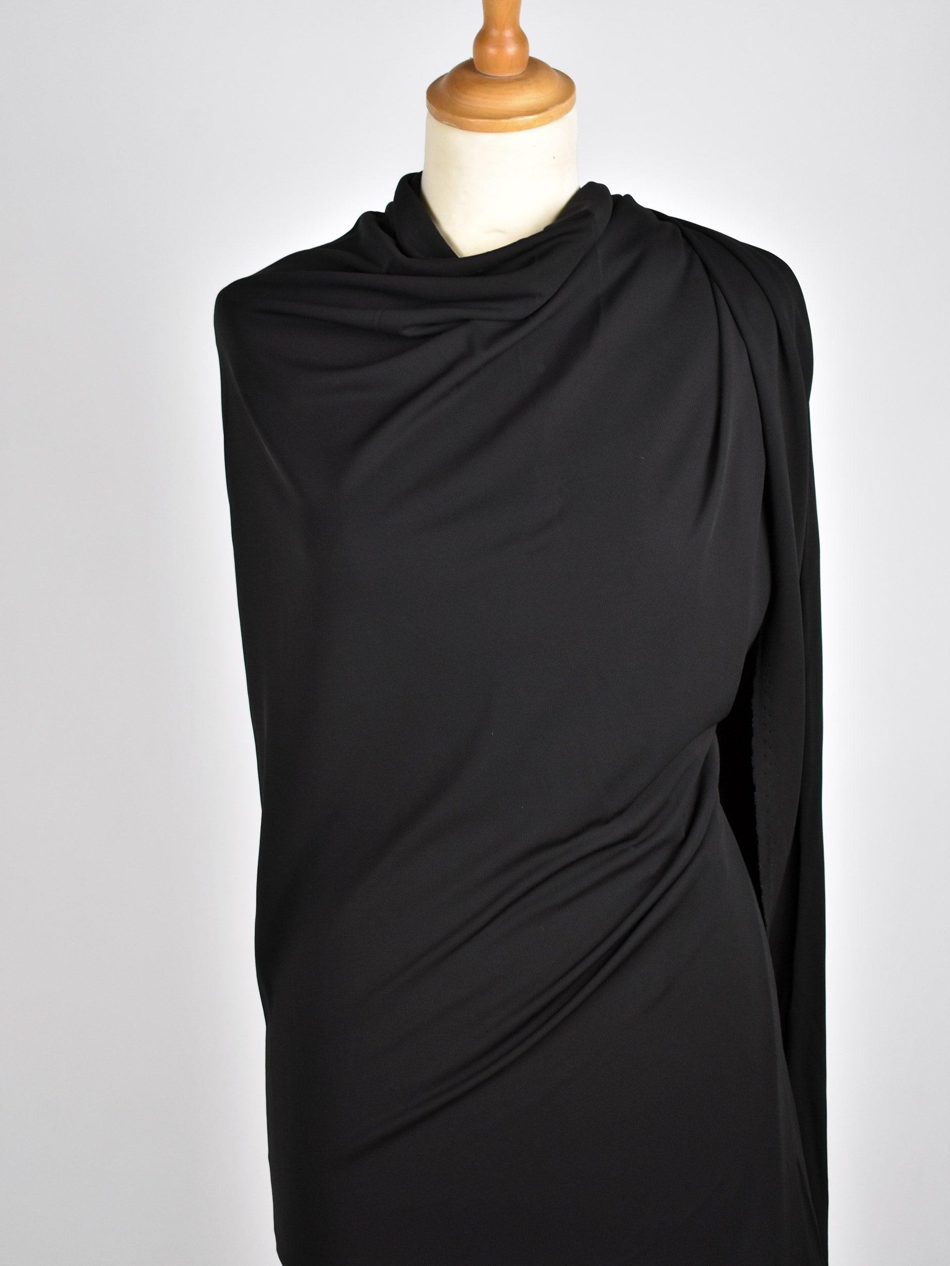 Jersey crepe in viscosa nero - Zerow