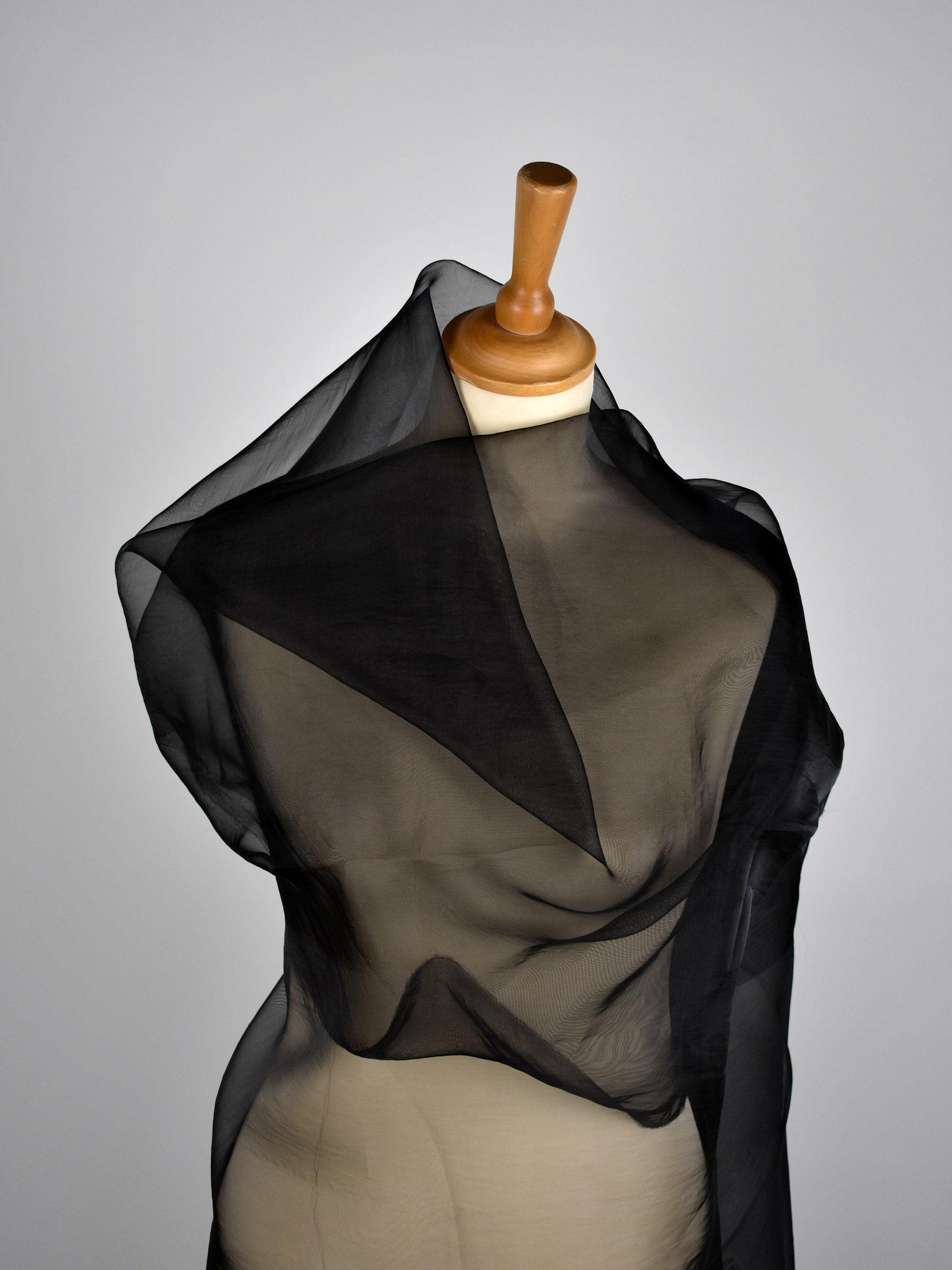 Organza di poliestere nera - Zerow