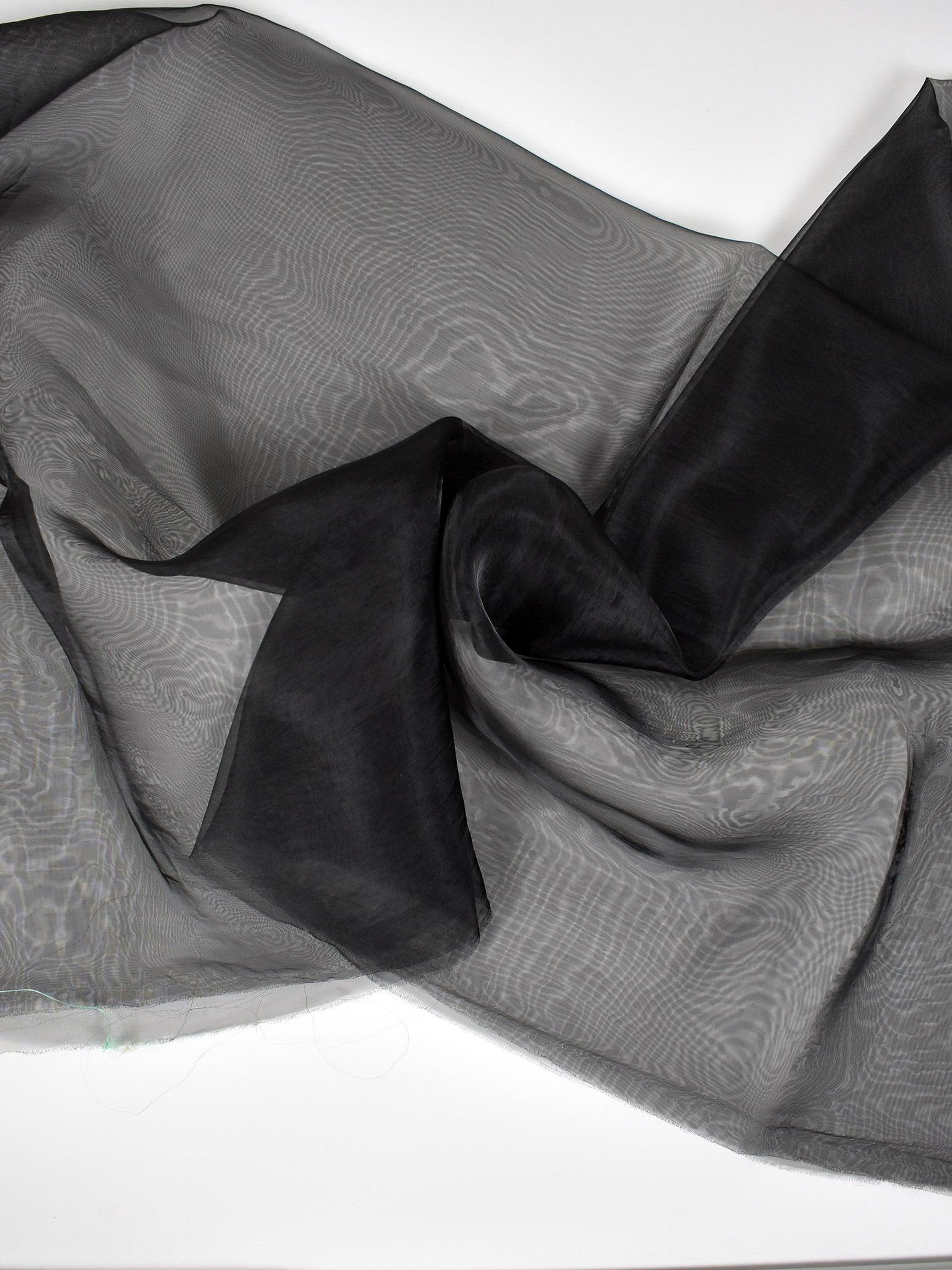 Organza di poliestere nera - Zerow