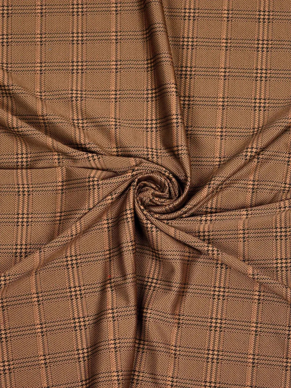 Point de Milan tartan stretch marron