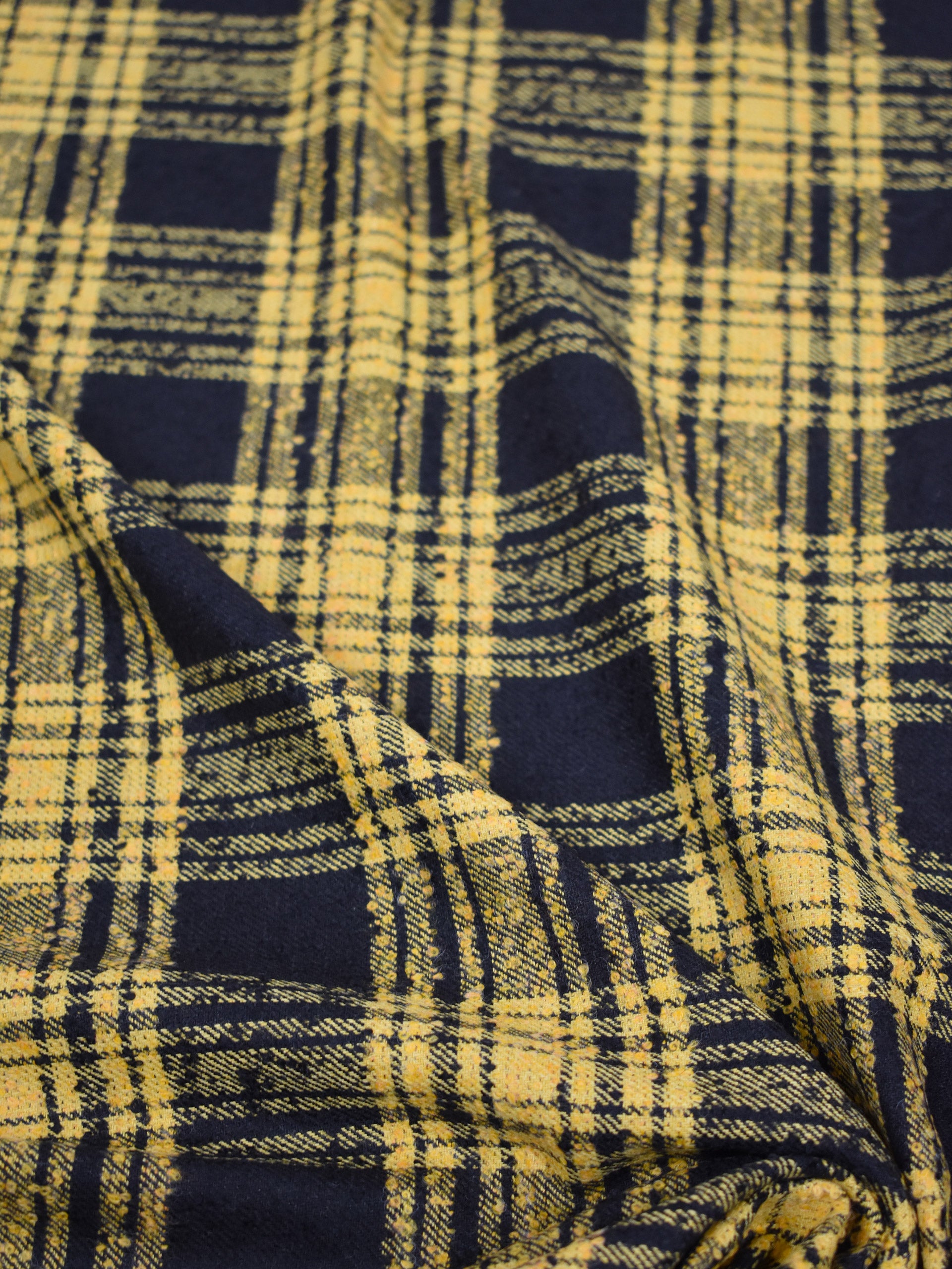 Tartan misto lana vergine giallo e nero