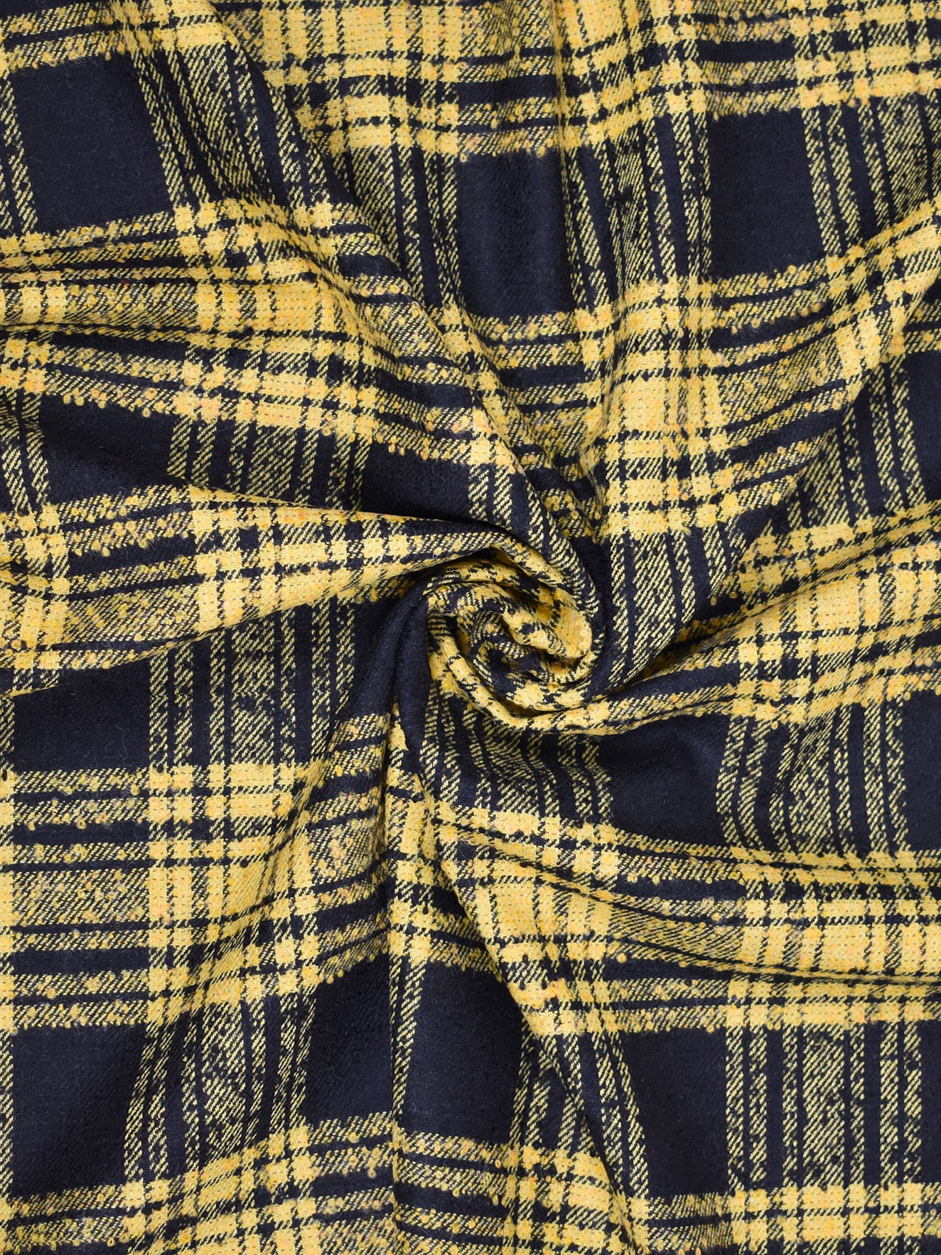 Tartan misto lana vergine giallo e nero