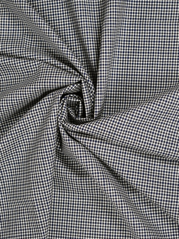 Beige wool check fabric