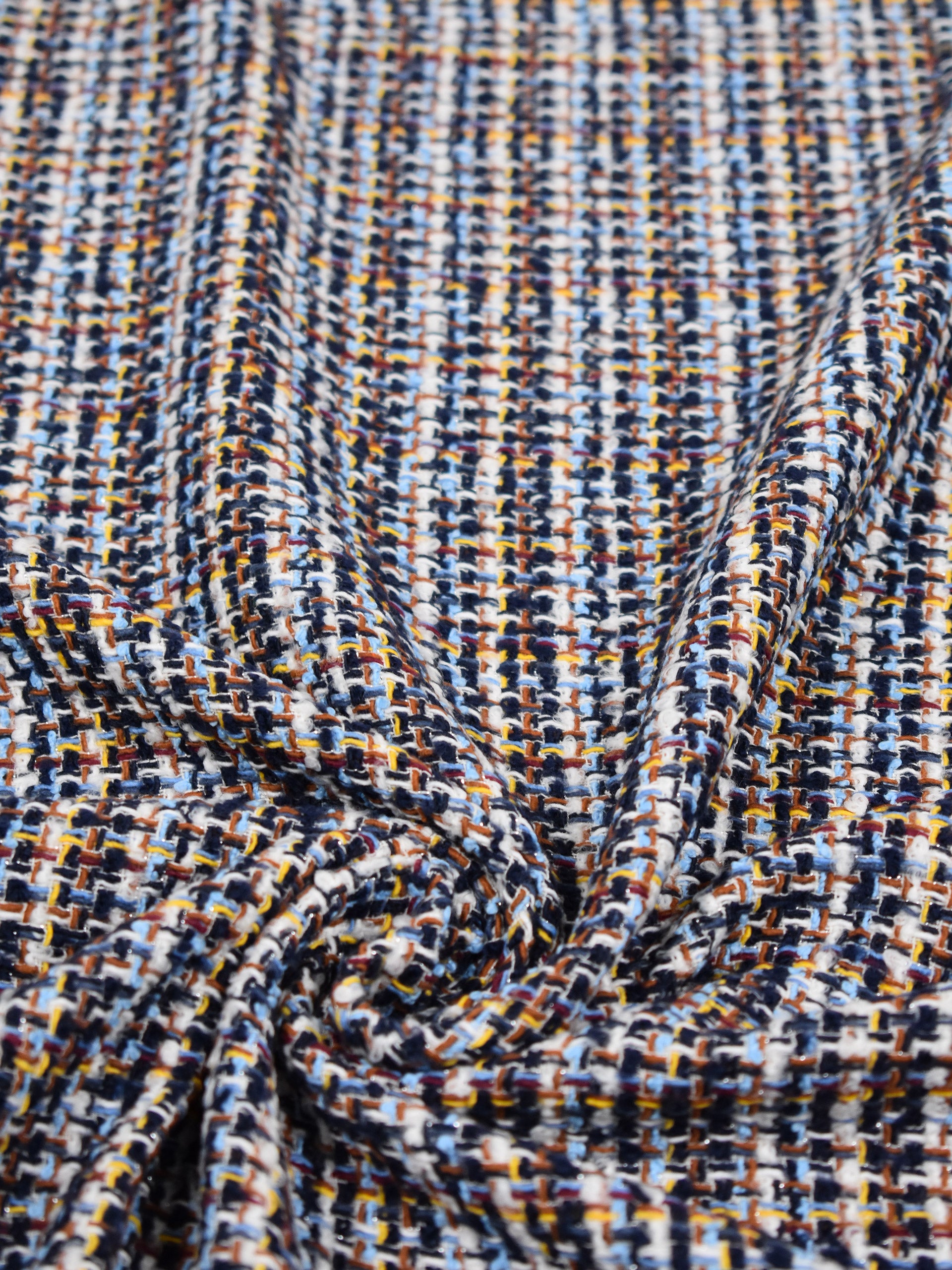 Tweed misto cotone blu