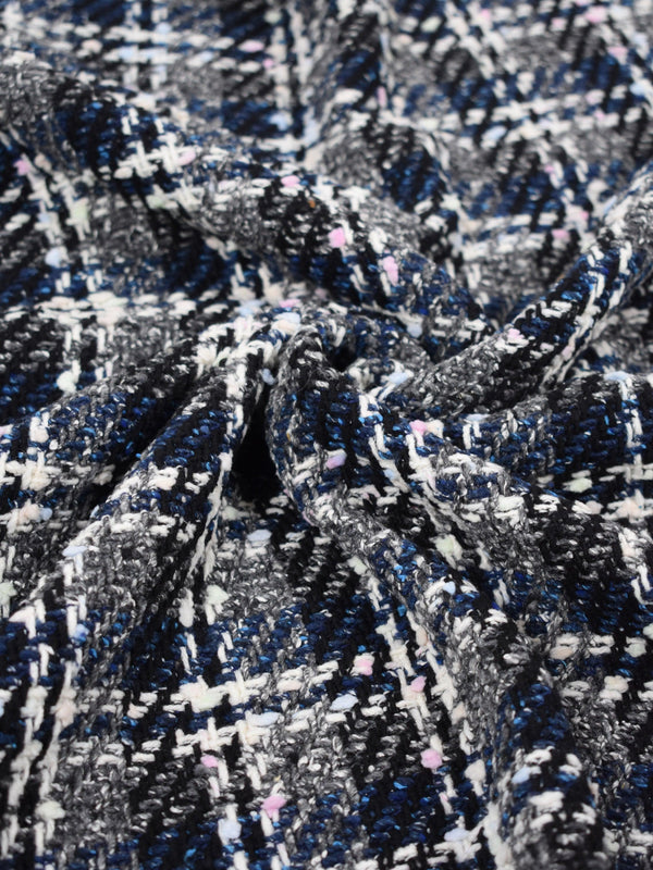 Tweed tartan en laine mélangée