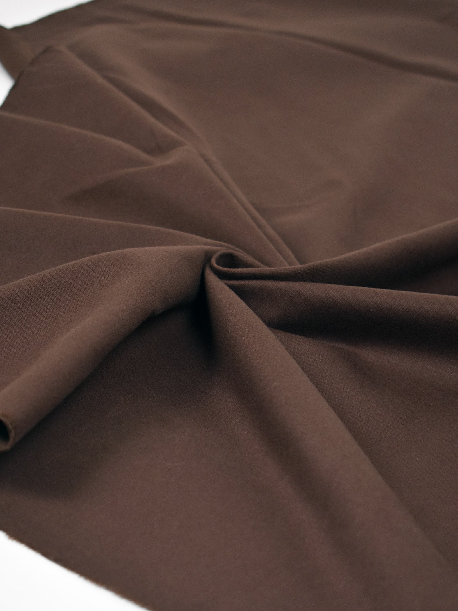 Gabardine stretch effetto velour marrone