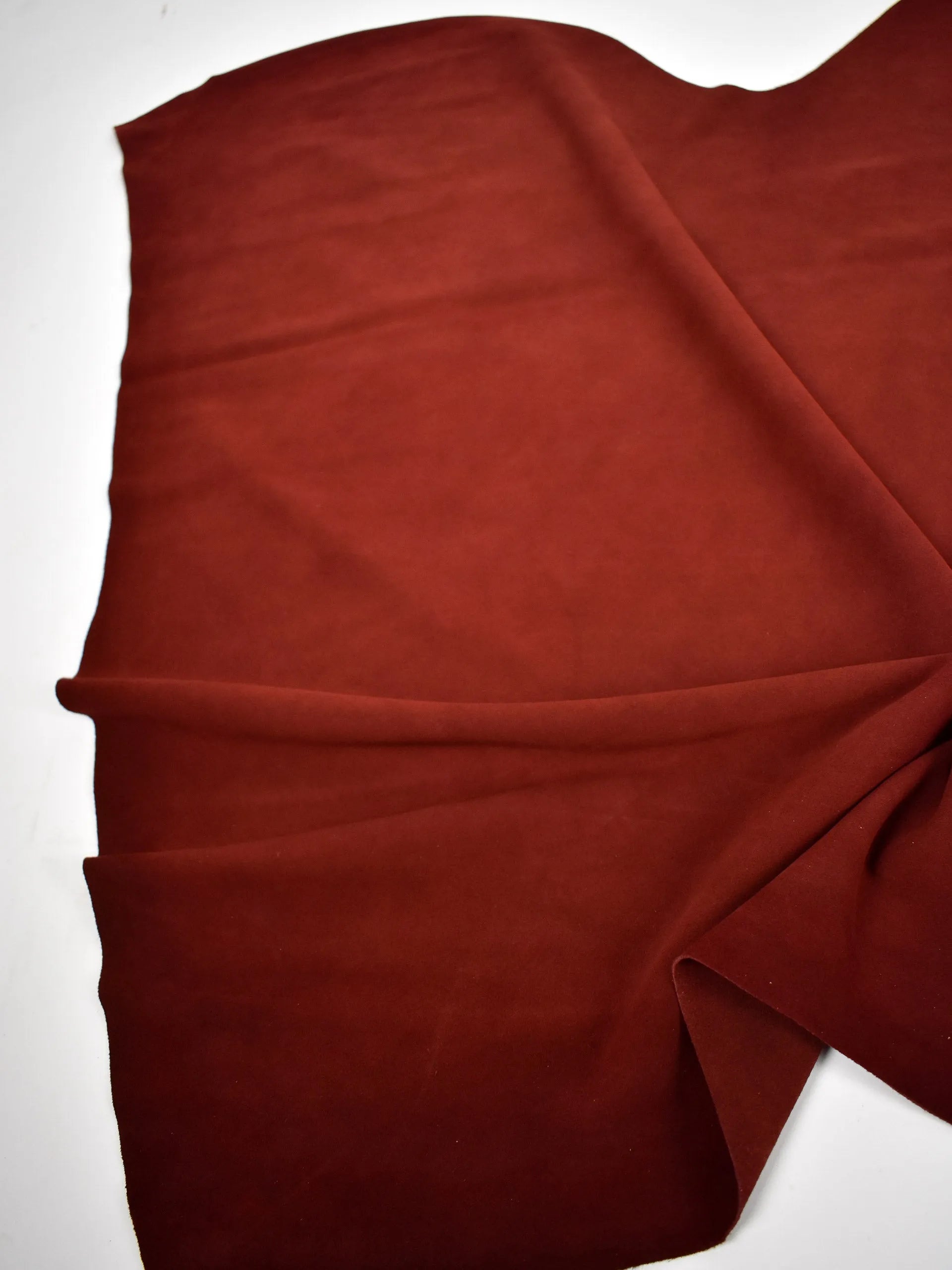 Burgundy soft suede calfskin